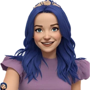 smiling girl with blue hair sticker