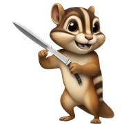 knife chipmunk sticker