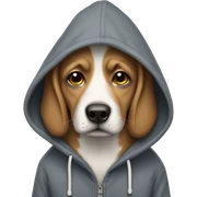 Dog wearing hoody sticker