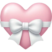 Pastel pink heart with white bow sticker