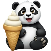 Panda eating ice cream sticker