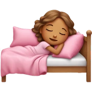 cute girl sleeping pink bed sticker