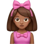 
Chica con piel morena y pelo marron con un laso en la cabeza y un top rosa sticker