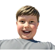 smiling boy under blue sky sticker
