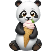 Panda eating ice cream sticker