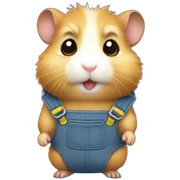 hamster in overalls sticker