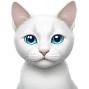 white cat with blue eyes sticker