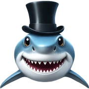Shark with a top hat sticker