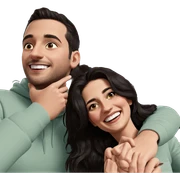 smiling couple in a meme sticker