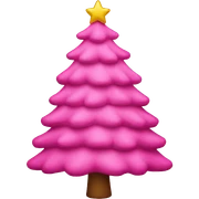 pink christmas tree sticker