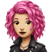 Pink hair punk girl sticker