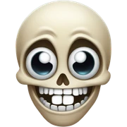 Laughing skull with eyes popping out of the eye sockets sticker