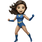 White Female brunette Super hero dancing  sticker