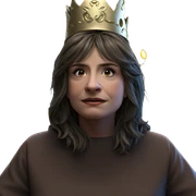 crowned girl gazing at viewer sticker
