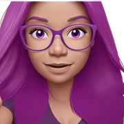 smiling girl with purple theme sticker