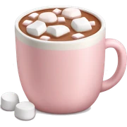 Light Pink mug of hot chocolate with marshmallows  sticker