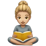 Girl reading sticker
