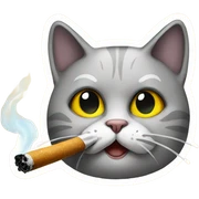 cat smoking sticker