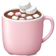 Light Pink mug of hot chocolate with marshmallows  sticker