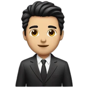 Men black hair with suit sticker