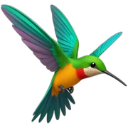 Colibrí de colores volando sticker