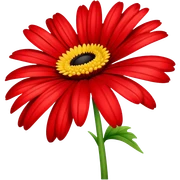 Red gerber daisy sticker