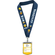 Credential badge on a lanyard sticker