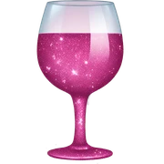 pink sparkly wine glass sticker