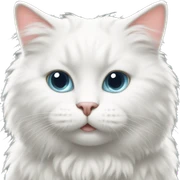 Fluffy white cat  sticker