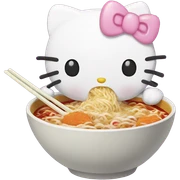 Hello kitty eating ramen  sticker