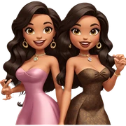 smiling girls in strapless dresses sticker