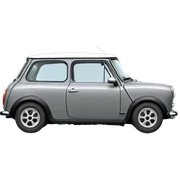 Grey retro Mini Cooper  sticker