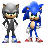 Pop smoke and sonic standing next to each other  sticker