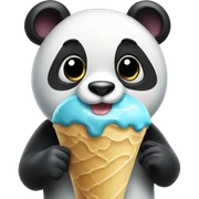 Panda eating ice cream sticker