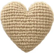 beige knitted heart sticker
