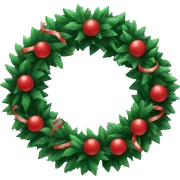 A Christmas wreath sticker