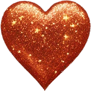 Glitter heart sticker