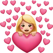 Emojis babeando corazones rosados  sticker