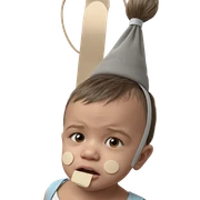 child with bandaid expression sticker