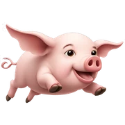 Pig flying  sticker