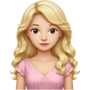 back view of a blonde with long wavy hair, in light pink dress sticker