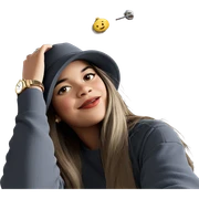 girl with hat and watch sticker