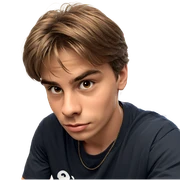 male portrait with brown hair sticker