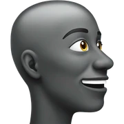 Face from a side with mouth open sticker