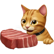Cat eating steak  sticker