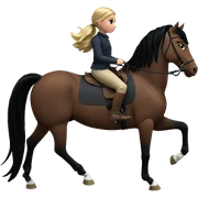 blonde girl horseback riding sticker