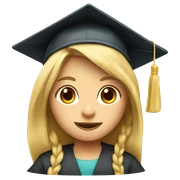 Blonde Long haired Student Girl with Student cap sticker
