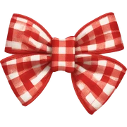 Red and white gingham hair bow  sticker