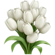 White tulip bouquet sticker