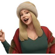 blonde girl with fur hat sticker
